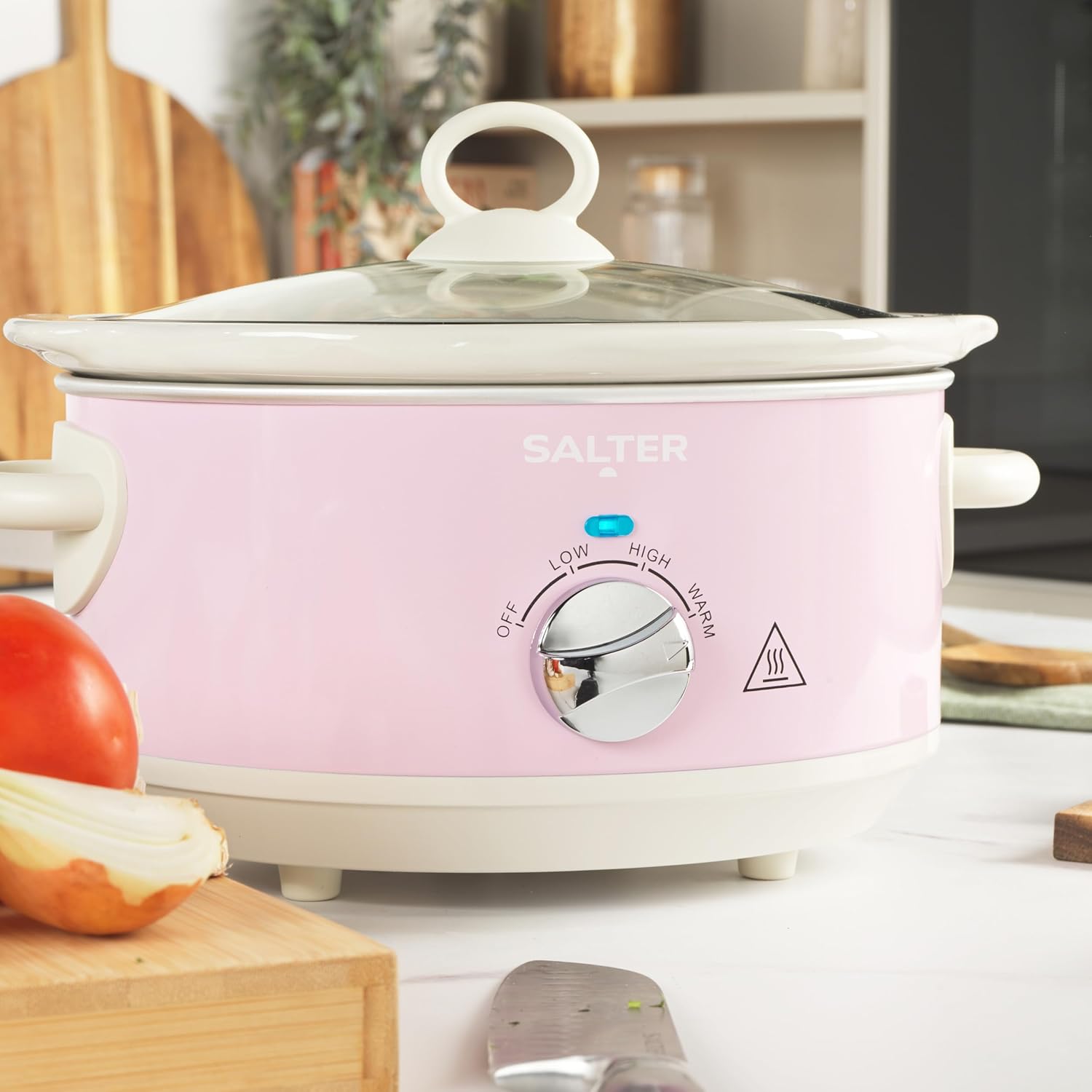 Salter Retro Pink 3.5L Slow Cooker – Electric Ceramic Pot 200W