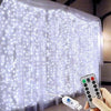 300 LED USB Curtain Lights – 8 Modes, Waterproof, Remote