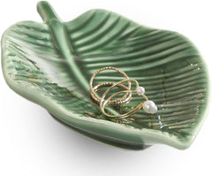 Titanape Green Leaf Trinket Dish – Decorative Jewelry Tray & Key Bowl, Gift for Women