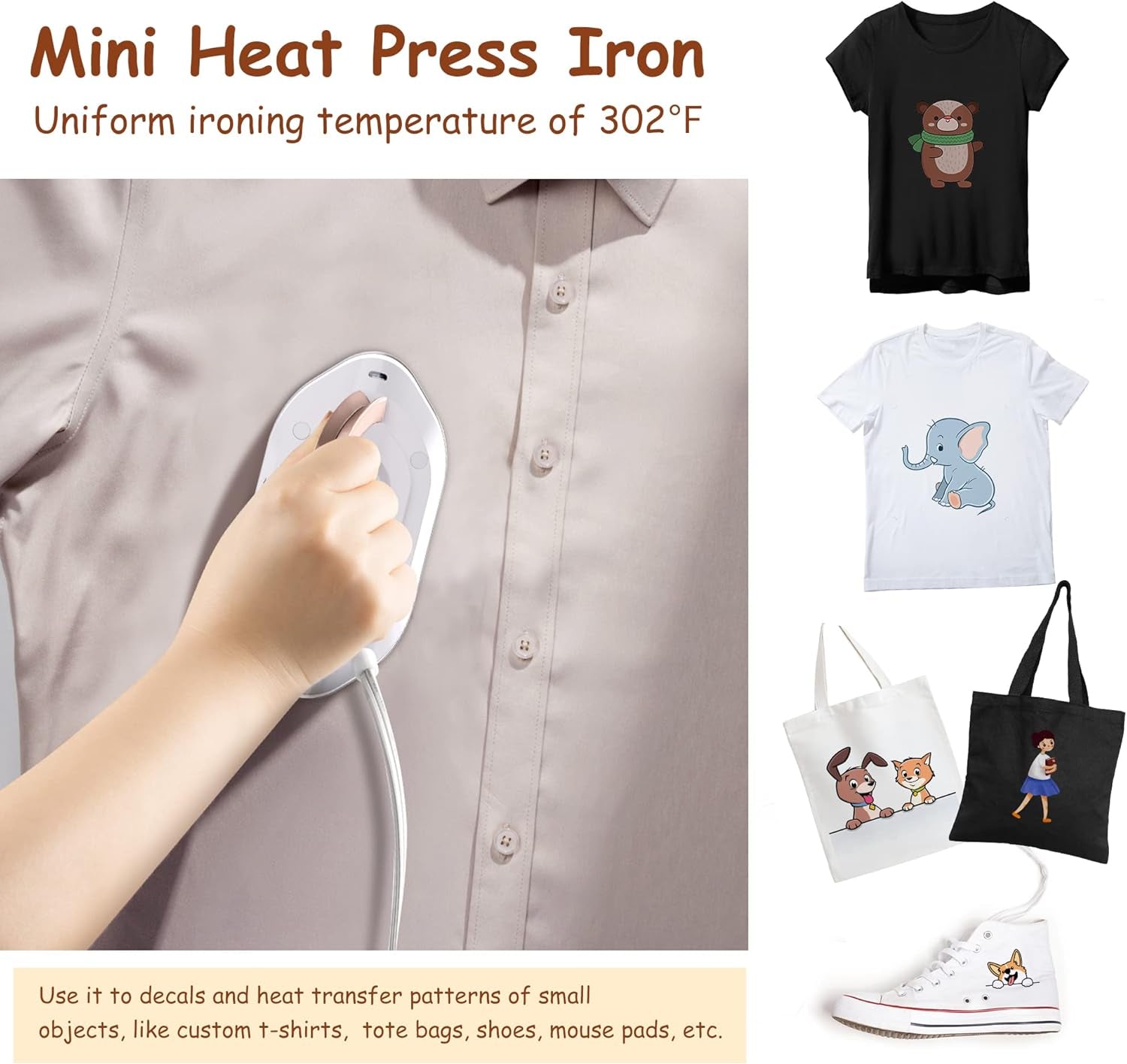 Mini Travel Iron Dual Voltage Ceramic Soleplate