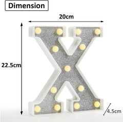 Color Changing Glitter LED Letter Light X