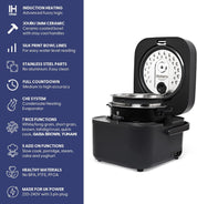Yum Asia Hotaru IH Rice Cooker with Ceramic Bowl 0.54L – Slate Grey