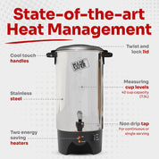 Made Safer 7.5L Hot Water Urn – Energy-Efficient Boiling Dispenser for Tea, Coffee & Drinks, 40 Cup Capacity, UK Design