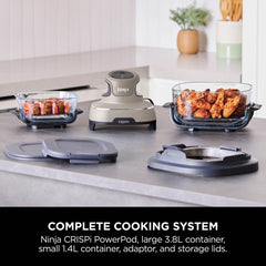 CRISPi 3.8L Portable Air Fryer 4-in-1 | Air Fry, Roast, Keep Warm & Recrisp | Compact Space-Saving Design | 1700W | Stone