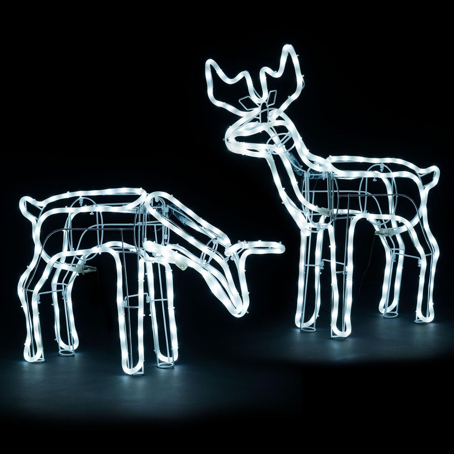 Christow white LED reindeer family outdoor Christmas decoration