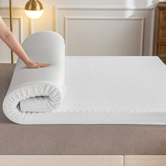 Double Memory Foam Mattress Topper – 7.5cm Firm Support Pad with Bamboo Cover