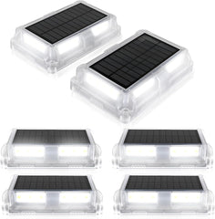 Solar Ground Lights Solar Lights Outdoor Garden 20 leds 6500K Daylight White Solar Decking Lights IP66 Waterproof for Stairs Step Driveway Fences Lawn Pond, 6 Pack