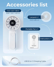 4000mAh Foldable Handheld Fan with LED Display