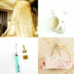 Jiaweixiang 24-Pack Heavy Duty Adhesive Hooks – 33lb Max, Waterproof Wall Hooks