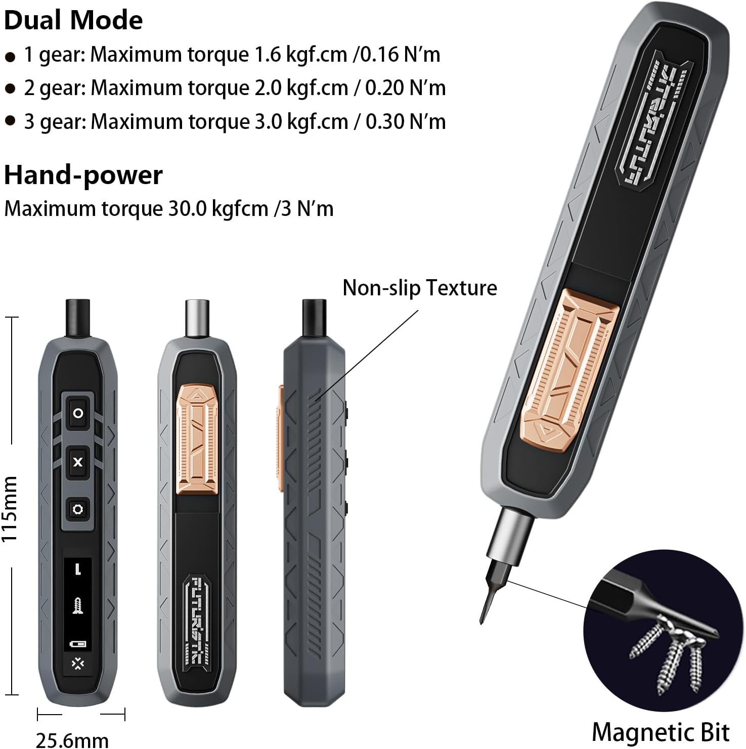 JAKEMY Mini Electric Screwdriver Set with 3 Torque,Cordless USB C Charging 180 in 1 with 160 Magnetic bits Precision Screwdriver for Laptop, Phone, Computer, Watch Christmas for Men
