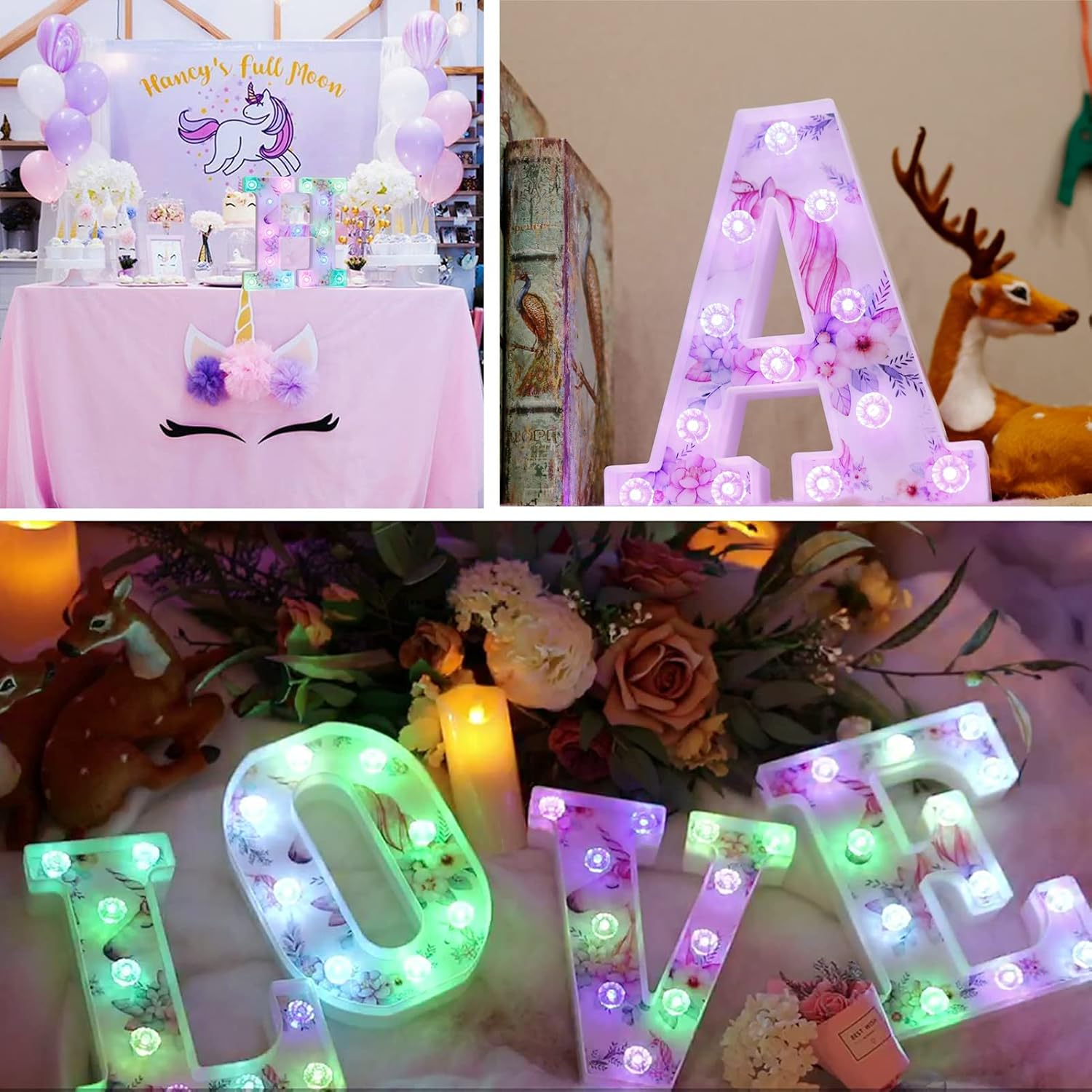 Unicorn LED Letter Light – Color Changing Alphabet Sign Z