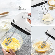 Electric Hand Mixer – 7 Speed + Turbo Boost, 4 Stainless Steel Attachments, Lightweight Egg & Dough Whisk for Baking