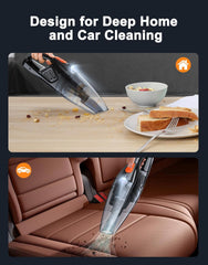 Handheld Vacuum Cleaner Black – 9KPA Cordless Car & Home Dust Buster