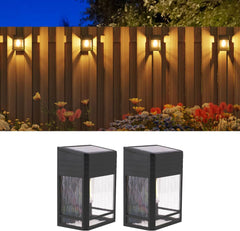 Solar Fence Lights Outdoor Garden, 4 PACK Solar Wall Light Outdoor Waterproof Solar Deck Lights for Fence Patio Decking Gate Yard Stair Decoration, Warm White 3000K