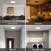 18W Dimmable LED Ceiling Light with Remote, Adjustable 22cm Round Lamp