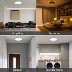 18W Dimmable LED Ceiling Light with Remote, Adjustable 22cm Round Lamp