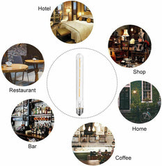 4W Tubular Edison LED Filament Bulb 6500K Cold White 4 Pack