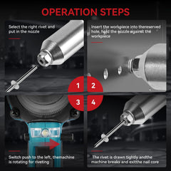 Cordless Rivet Gun with 260 N·m Max Torque