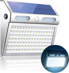 Front Door Solar Light with Motion Sensor, 112 LEDs, Warm White, IP65 Waterproof, 2200mAh, for Yard, Garage, Garden, Fence