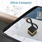 Cube Extension Lead 3 Way with 3 USB (PD 18W) – 2M Cable, 13A/3250W Multi Plug Socket with Switch & Child Safety