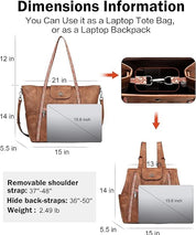 Large Designer Laptop Tote Bag for Women – Leather Shoulder Handbag & Travel Backpack Purse