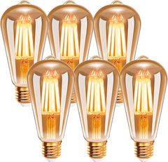 EXTRASTAR B22 ST64 Vintage LED Bulbs, 4W (33W Equivalent), Warm White 2200K, 360LM, Non-Dimmable, 3-Pack