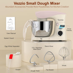 1500W Stand Mixer – 10-Speed 5.5L Dough Mixer for Baking, Lightweight & Easy to Use Food Mixer for Cakes & Home Cooking – Pink White