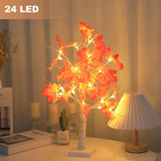 LED Maple Tree Table Lamp with 24 LEDs, USB or Battery Powered Decorative Tree Light for Autumn and Christmas Home Décor
