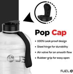 2.2L Water Jug – Extra Strong Drop-Proof Sports Bottle with Pop & Straw Cap, BPA-Free