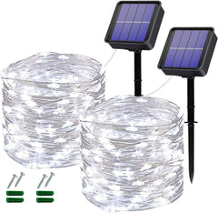 2 Pack Solar Garden Lights - 240 LEDs, 40FT Each, Colorful Waterproof Fairy Lights with 8 Modes for Garden, Patio, and Holiday Decor