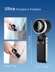 Portable Handheld Fan with LED Display – 5 Speeds, USB Rechargeable