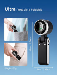 Portable Handheld Fan with LED Display – 5 Speeds, USB Rechargeable