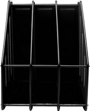 Mesh Metal Magazine Holder Triple Rack – 3 Vertical Compartments for Files & Folders