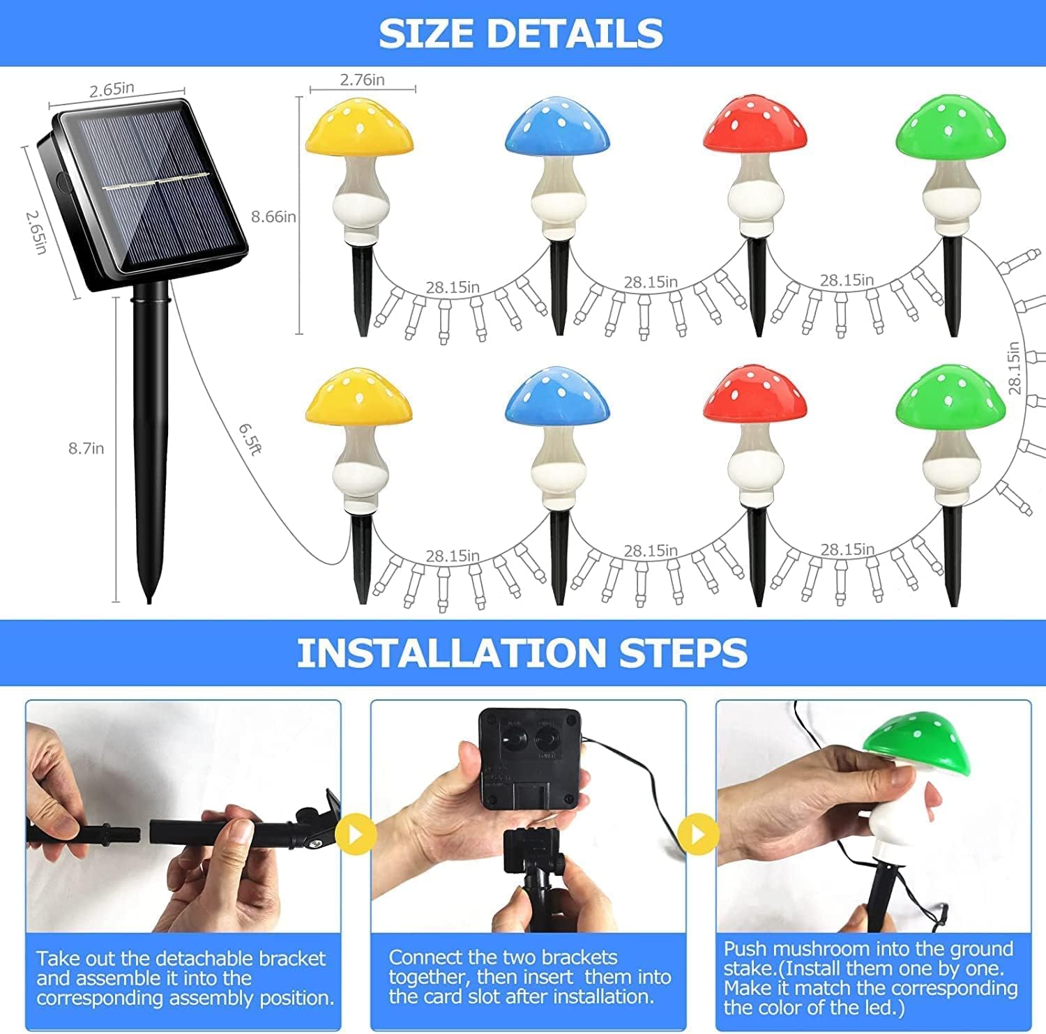 Solar Mushroom Fairy Lights