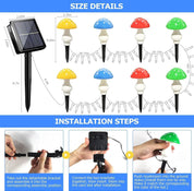 Solar Mushroom Fairy Lights