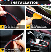 Red Car Interior Trim Strips – 10M DIY Flexible Dashboard & Decoration Accessories