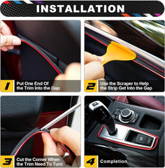Red Car Interior Trim Strips – 10M DIY Flexible Dashboard & Decoration Accessories