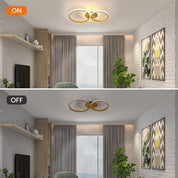 Modern LED Ceiling Lamp, 42W 4700LM Gold Round Chandelier Ceiling Light for Living Room, Bedroom, Dining Room, Office (3000K Warm White)