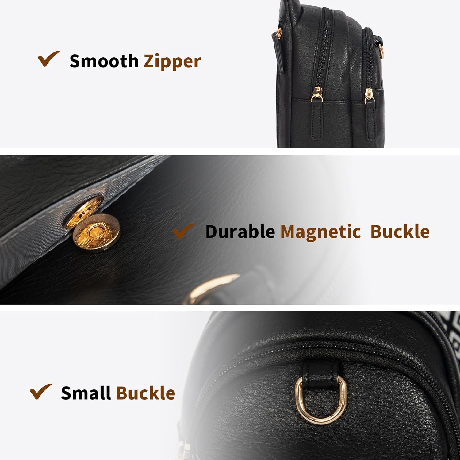 Anti-Theft Crossbody Bag for Women – Small RFID Shoulder Bag with Secure Zippers