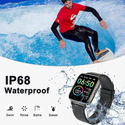 Smart Fitness Watch 1.69" – Heart Rate, Sleep & Step Tracker, IP68 Waterproof