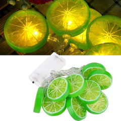 Lime String Lights - 1.5m, 10 LED, Battery Powered, Lime-Themed Decorations for Garden, Christmas, Holiday Parties, and Camping