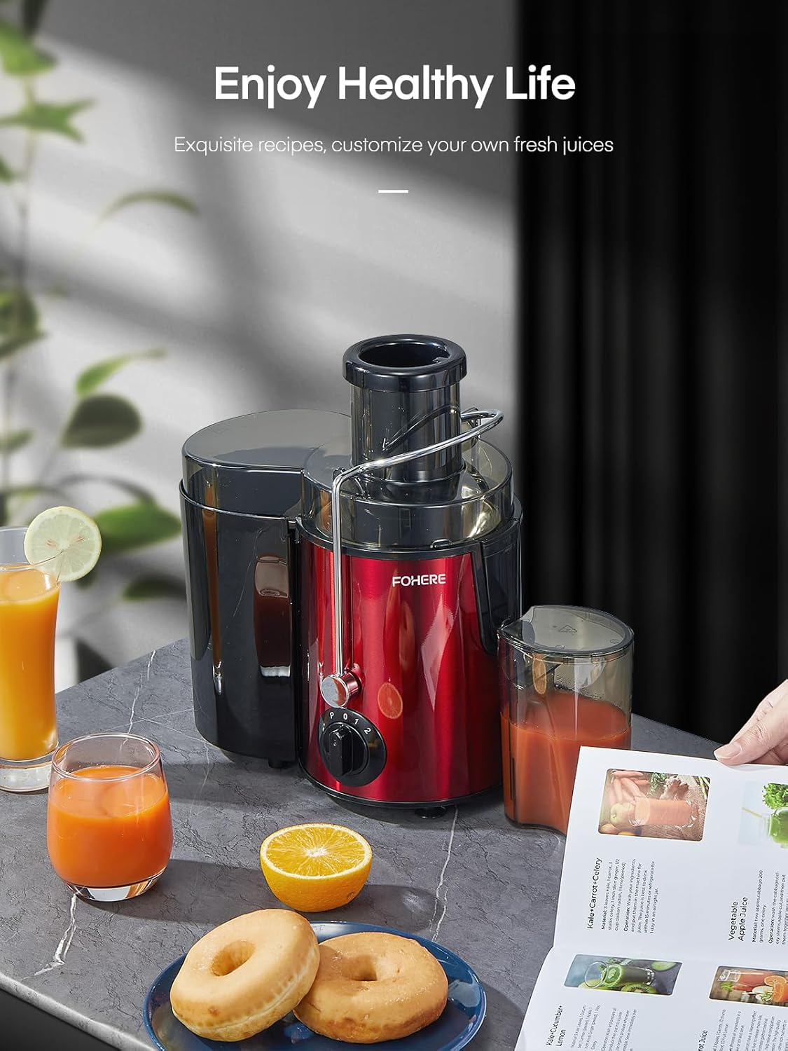 Centrifugal Juicer Extractor 900W 3 Speed Wide Chute Easy Clean