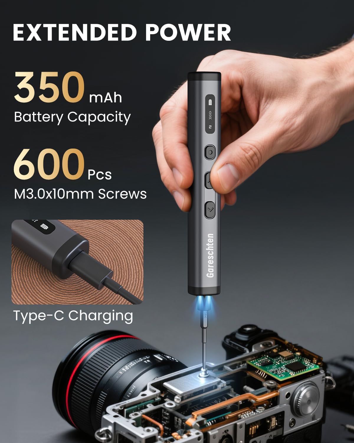 78-in-1 Mini Electric Screwdriver Set with 5 Precision Torque Settings, Magnetic Storage, LED Light & USB-C Charging, Cordless Screwdriver Set for Phone Camera Laptop Watchs Drone
