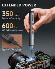 78-in-1 Mini Electric Screwdriver Set with 5 Precision Torque Settings, Magnetic Storage, LED Light & USB-C Charging, Cordless Screwdriver Set for Phone Camera Laptop Watchs Drone
