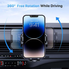 Miracase Black Car Phone Holder – Ultra Stable Double Steel-Hook Mount