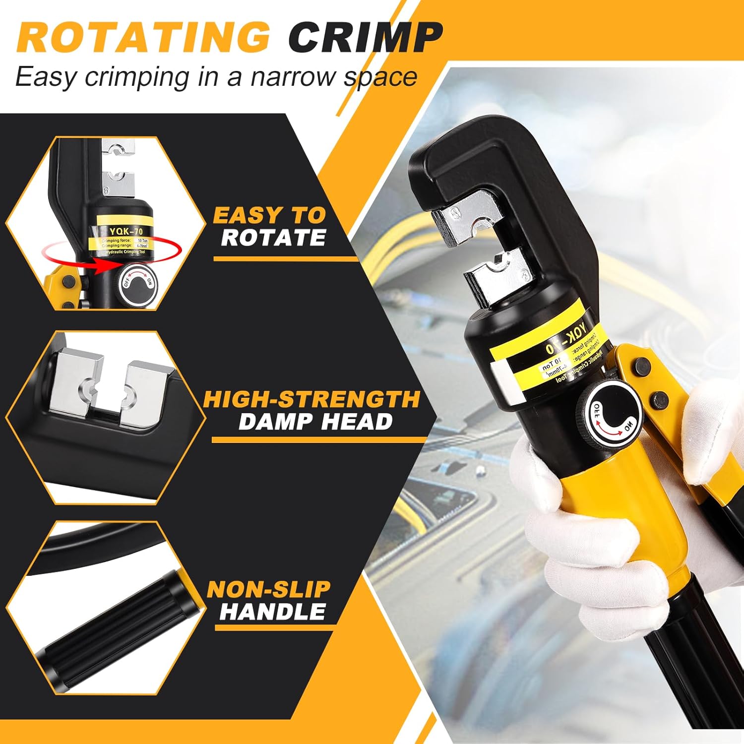 10 Ton Hydraulic Crimping Tool 4–70mm²