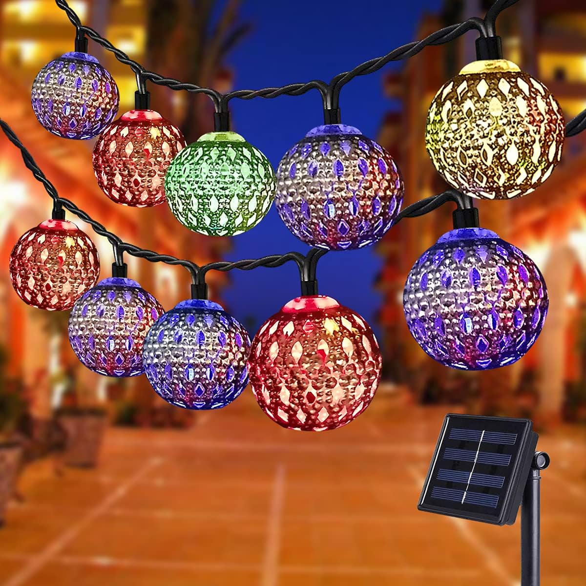 8 Modes 23ft 50LED Garden Lights Solar Fairy Lights Waterproof Lighting for Gazebo, Fence, Wall, Patio,Wedding,Christmas(Multicolor)