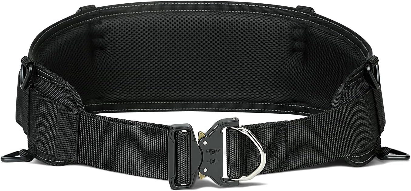 Padded 29'' Tool Belt for Men, Adjustable Work Belt with Heavy Duty Buckle Back Support for Carpenters, Electricians & Gardeners