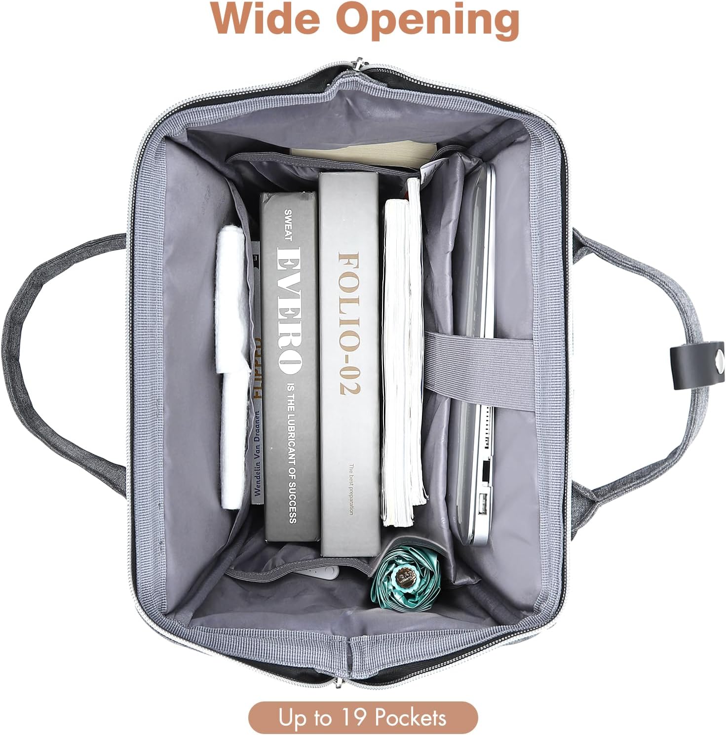 Laptop Rucksack 15.6" – Computer Backpack for School, Travel, Business, College, Grey