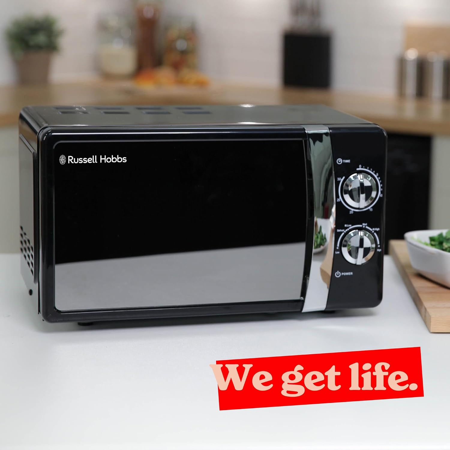 17L 700W Black Solo Microwave with Timer, 5 Power Levels & Defrost